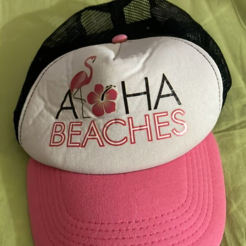 Hat used, size 57, black and pink