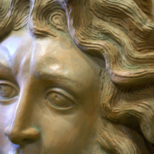 Medusa Gorgon Wall Sculpture handcrafted, large, like new ceramic art