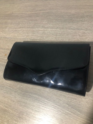 Envelope bag black patent vintage slightly used