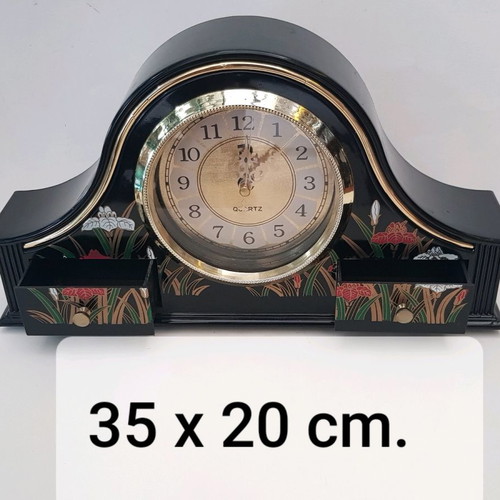 Vintage mantel clock used with two decorative drawers, battery operated