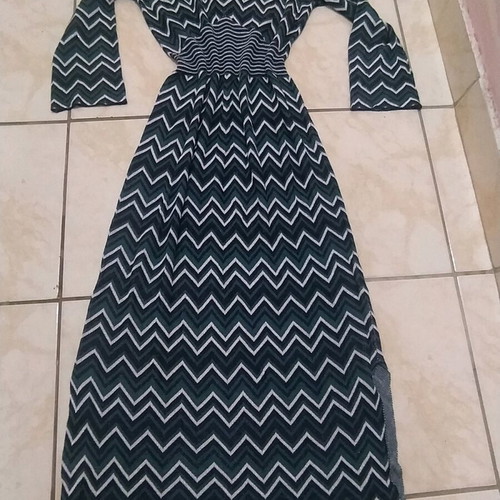 Numph knitted long dress like new, black and green