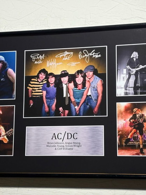 AC/DC 1980s Memorabilia Poster with Signatures, New