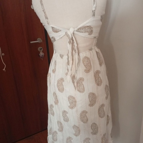 Backless white dress 100% viscose like new, one size L