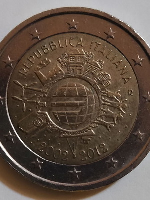 Επετειακό δίευρο 2€ Ιταλίας 2012 σαν καινούργιο, 10 χρόνια ευρώ