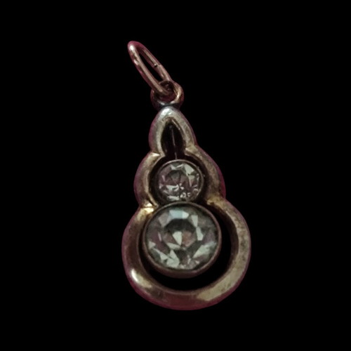 Edwardian Art Nouveau gold-plated pendant with strass stones used