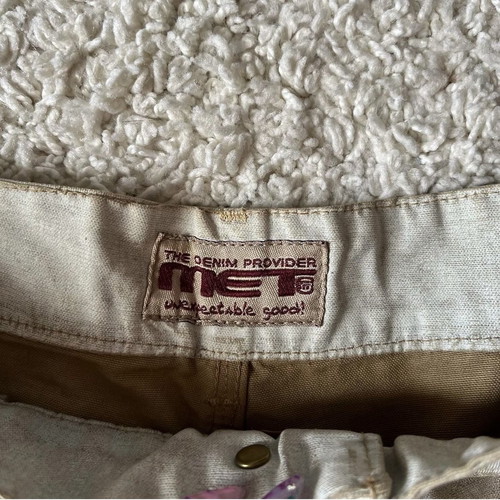 Vintage Met wide pants with waxed fabric, new, size L