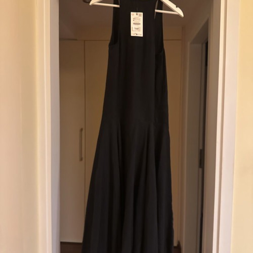 Zara High-End Lyocell Maxi Dress Black XS BNWT