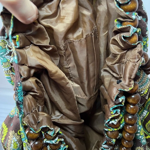 Y2K boho shoulder bag like new, brown and green