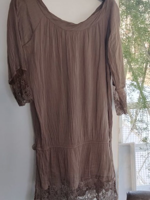 Boho silk dress tunic blouse 70% silk made in Italy like new