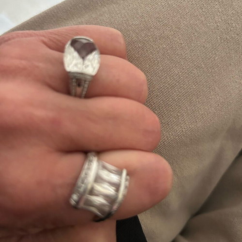Silver large rings 925 new, set of two