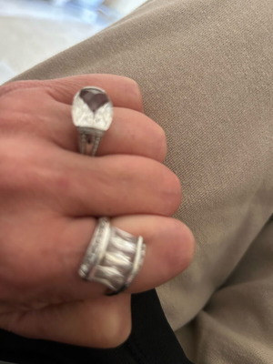Silver large rings 925 new, set of two