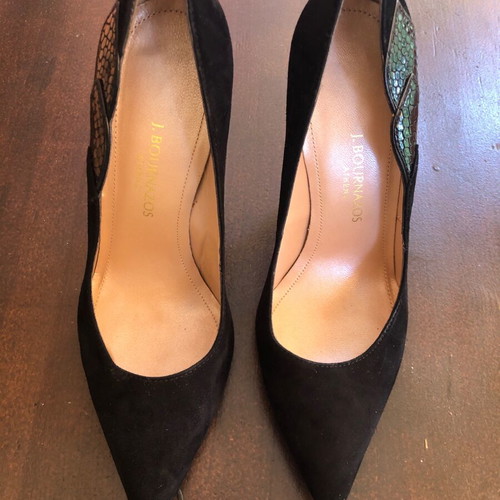J. Bournazos black suede pumps size 37.5 like new