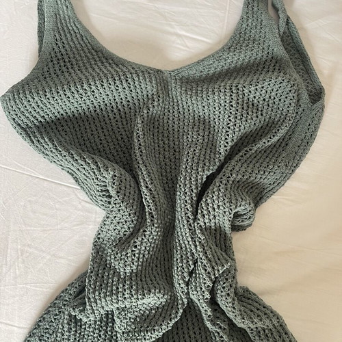 Zara crochet midi dress sage green size M like new