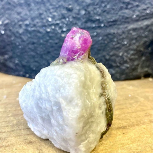 Natural rare raw ruby specimen in feldspar with mica new
