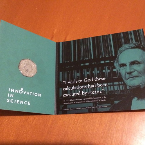 Charles Babbage 50 Pence Coin like new, The Royal Mint