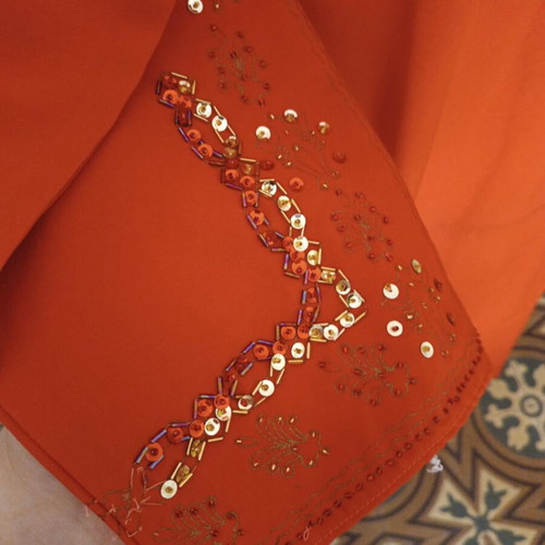 Vintage Caftan embroidered, new, red, size L
