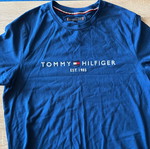 Tommy Hilfiger men's short-sleeve shirt size L slim fit like new, blue