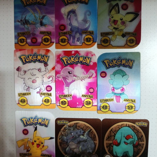 3D Pokémon caps used, set of 9 pieces