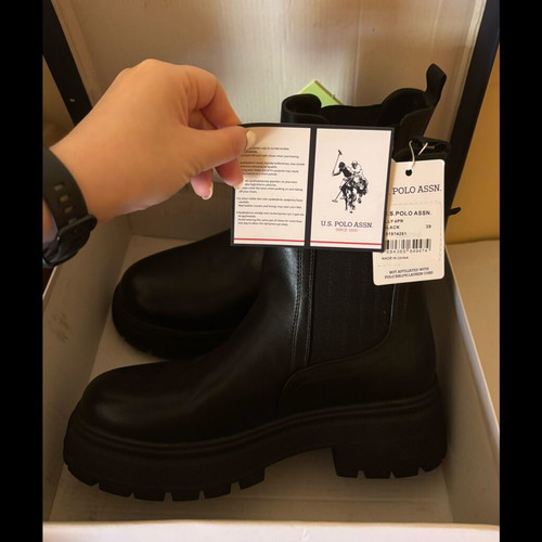 Polo black ankle boots new, size 39