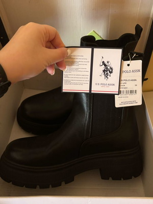 Polo black ankle boots new, size 39