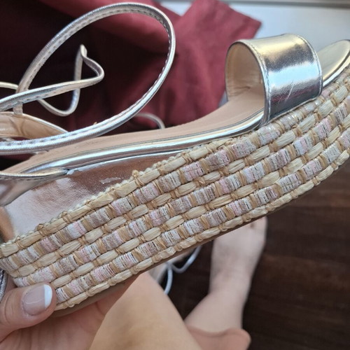 Silver sandals platform new, size 38