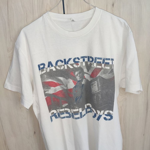 H&M men's white t-shirt with Backstreet Rebel Boys print, size L/M