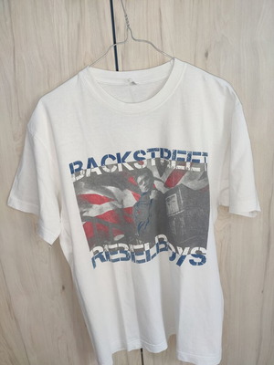 H&M men's white t-shirt with Backstreet Rebel Boys print, size L/M