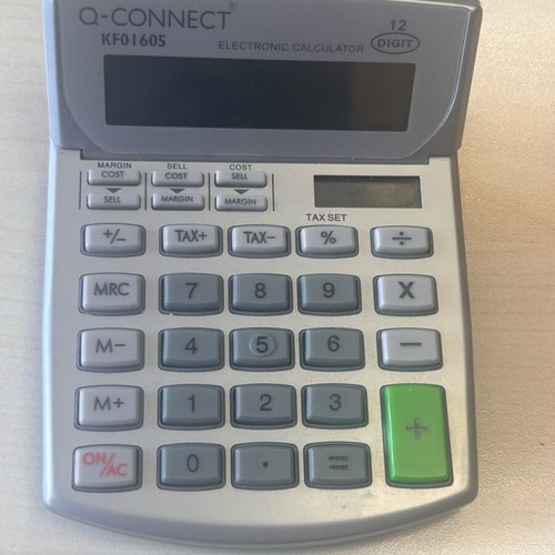 12-digit calculator like new with tilt screen, battery required