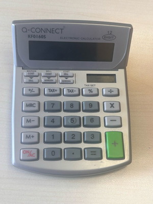 12-digit calculator like new with tilt screen, battery required