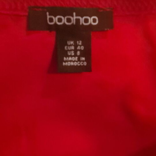 Boohoo red evening dress size L new