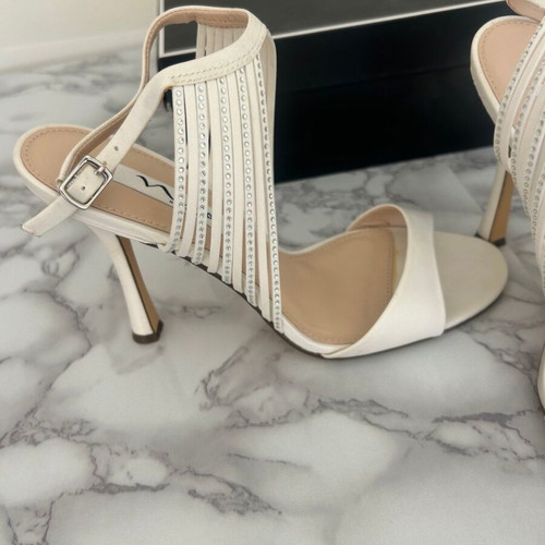 Nina white women's sandals size 39.5 new, 12 cm heel