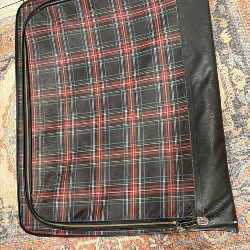Vintage suitcase used, blue and red, spacious, 75x63x20 cm