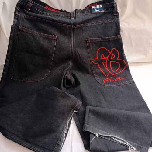 FUBU vintage streetwear jeans black denim used, 3XL