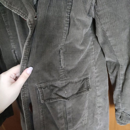 Women's brown corduroy coat used, size L