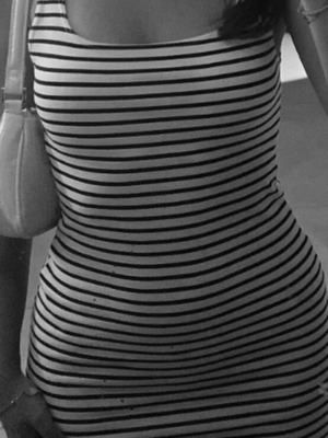 Striped dress Zara like new, knee-length, black and white