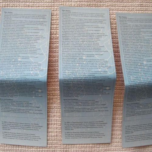 Paralympic Games 2004 tickets like new, pack of 3 day passes