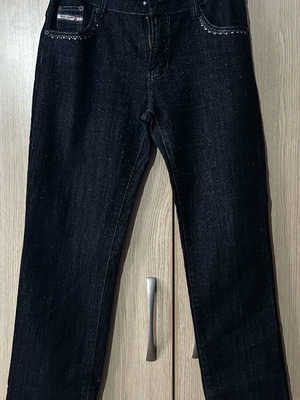Miss Natalie Y2K Blue Jean with Glitter and Strass Size 50 Used