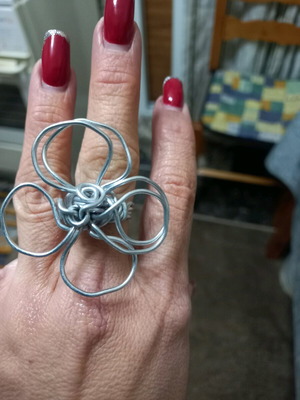Ring impressive large handmade, like new, silver color