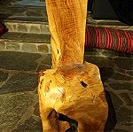  Σκαμπώ από μασίφ ξύλο ελιάς - Χειροποίητo (Handmade stool from olive tree)