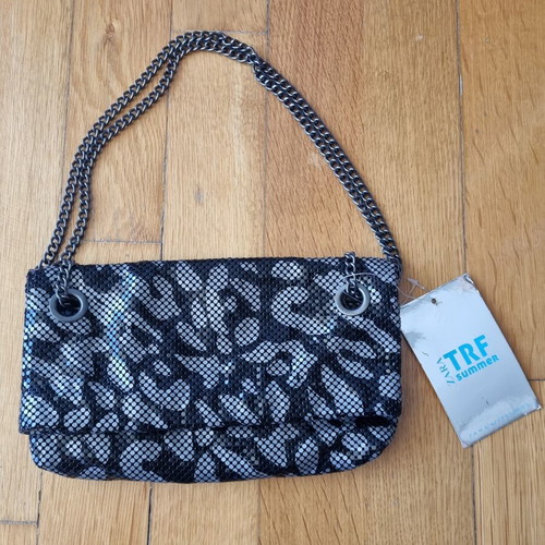 Zara shoulder bag new, black and silver with adjustable chain