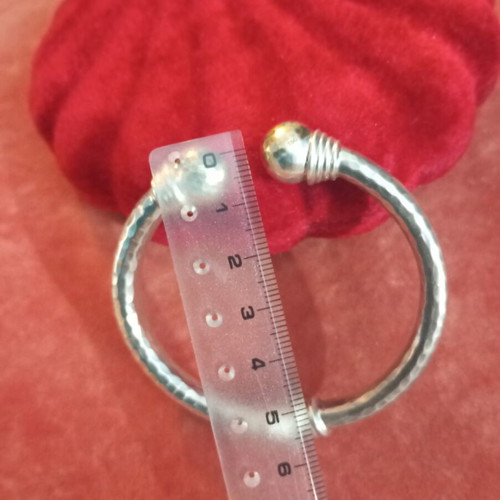 Lalaounis A21 925 750 bracelet used, vintage hammered with 18k gold