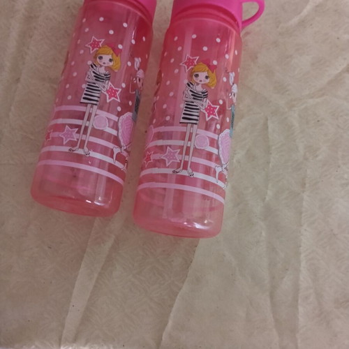 Pack of 2 pink children's water bottles