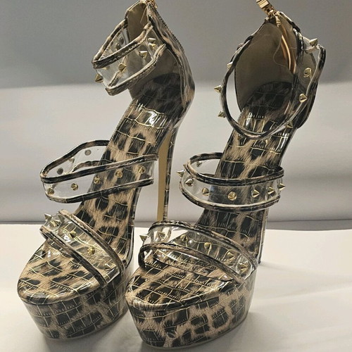 High Heels Crocodile Pattern 17cm Stiletto Sandals New
