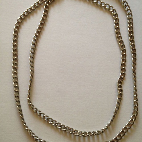 Silver chain necklace used, long 140 cm