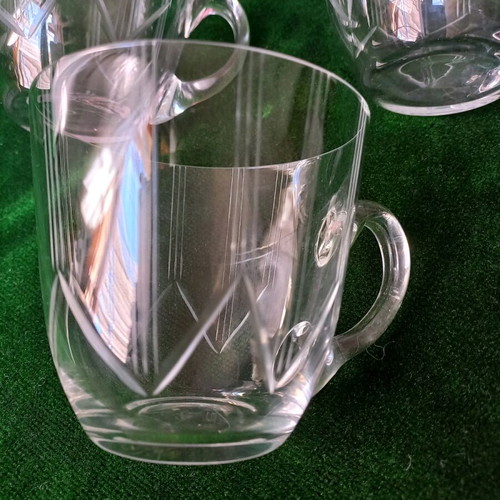Set of 4 old glass punch cups used for coffee or punch