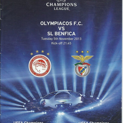 Olympiacos vs Benfica 2013-2014 match program used