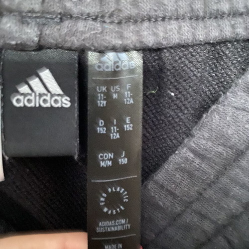 Adidas girls' sweatpants used, size 11-12 years, black and white