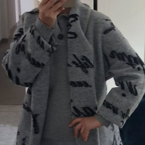 Calvin Klein set with sweater and coat like new, black and grey