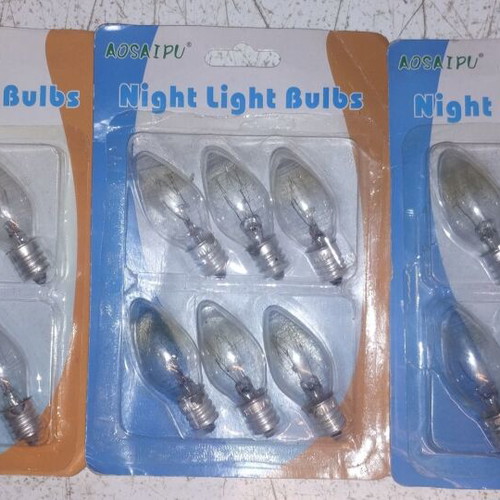 Light bulbs E12 10 watt new, set of 3 with 18 bulbs