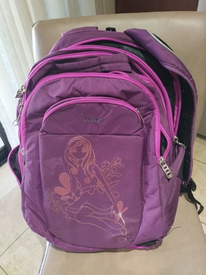 Polo backpack like new, purple with 4 pockets and 2 side bottle holders